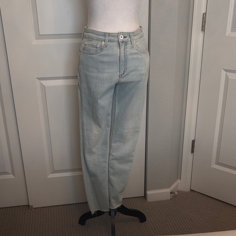rag & bone Light Wash Straight Leg Jeans. High rise ankle skinny.